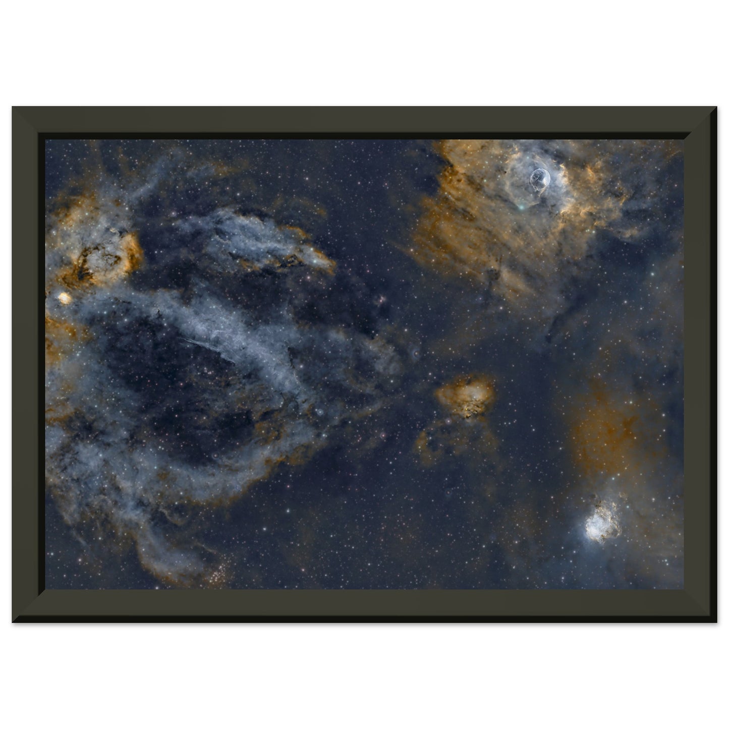 Museum-Quality Matte Paper Metal Framed Poster - The Lobster Claw and Bubble Nebula.-Matt’s Space Pics