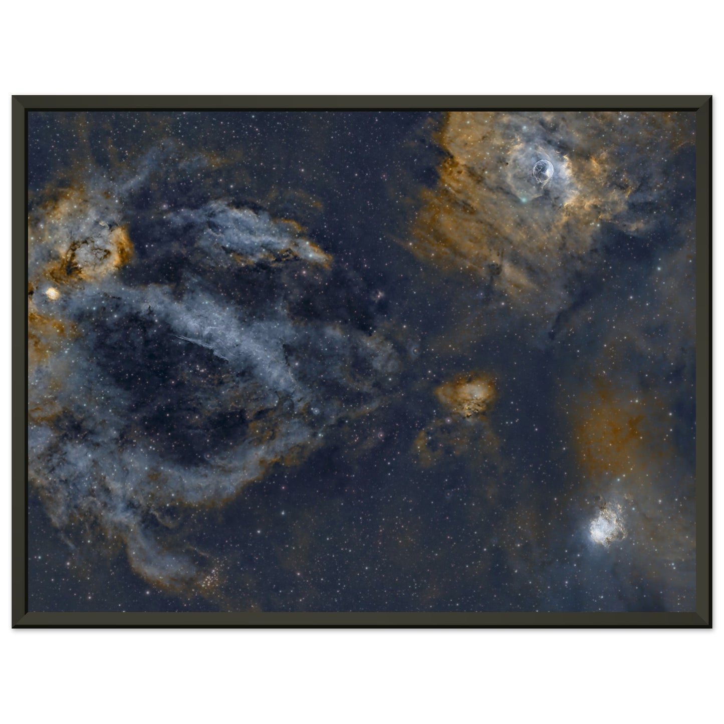 Museum-Quality Matte Paper Metal Framed Poster - The Lobster Claw and Bubble Nebula.-Matt’s Space Pics