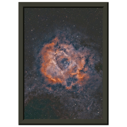 Classic Semi-Glossy Paper Metal Framed Print. - The Rosette Nebula.