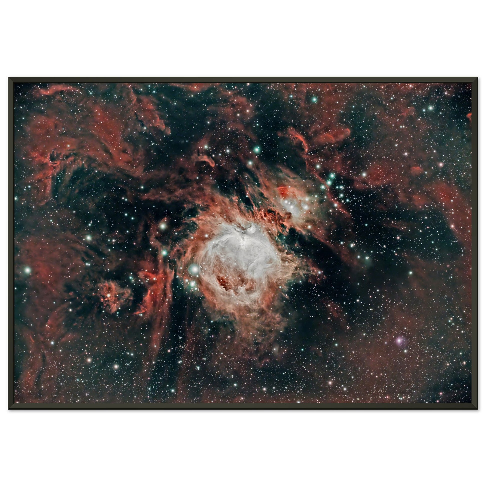 Museum-Quality Matte Paper Metal Framed Poster - M42 of The Orion Constellation with additional processing.-Matt’s Space Pics