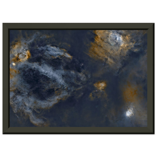 Museum-Quality Matte Paper Metal Framed Poster - The Lobster Claw and Bubble Nebula (Starless)-Matt’s Space Pics