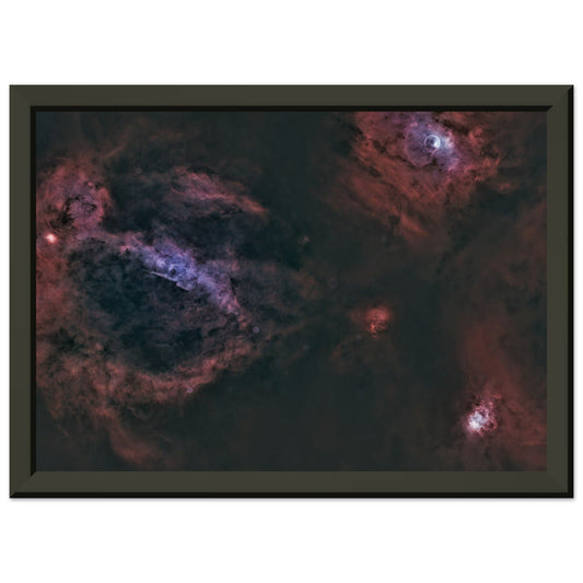 Museum-Quality Matte Paper Metal Framed Poster - The Lobster Claw and Bubble Nebula (Starless)-Matt’s Space Pics